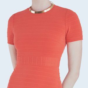 Hutch Dot Short Sleeve Asymmetrical Knit Dress